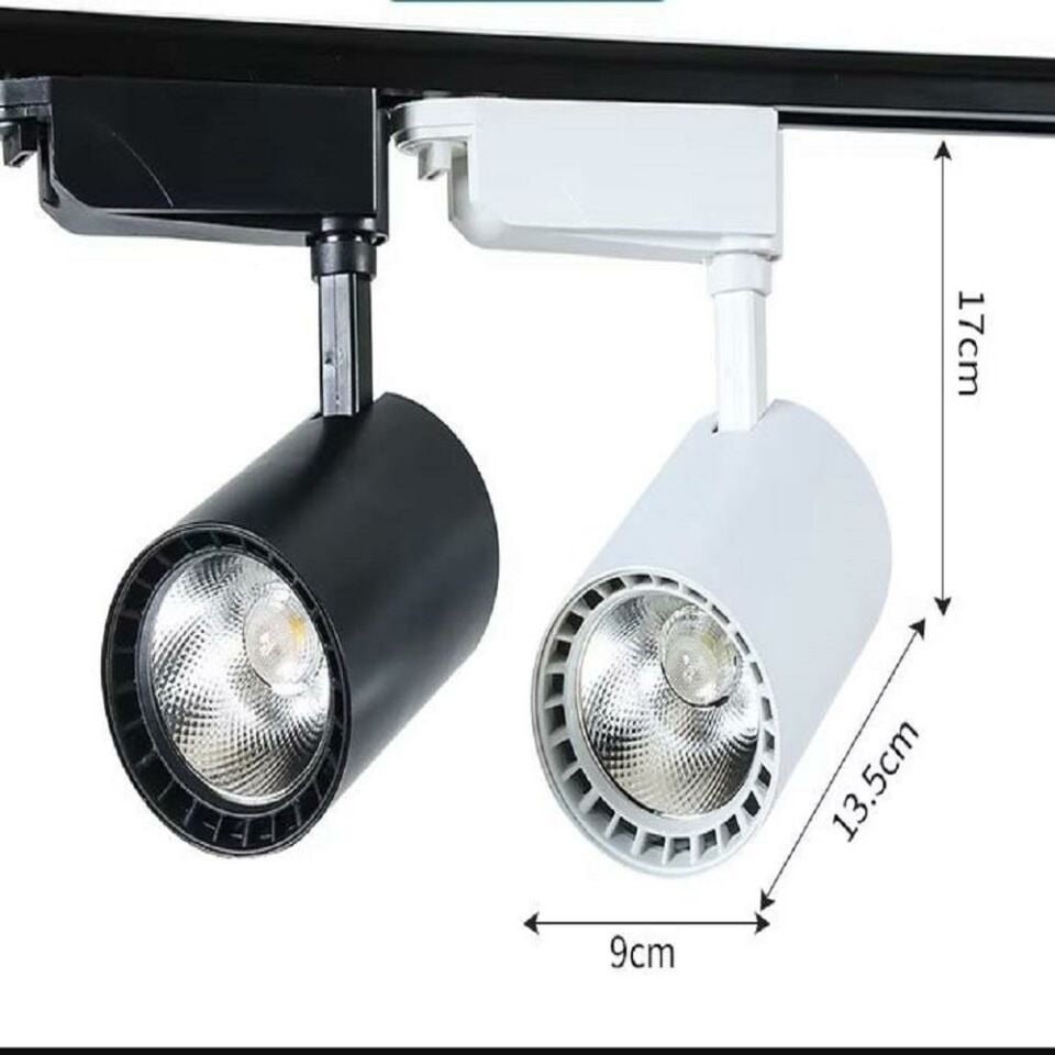 30 Watt Ledli Ray Spot Ekonomik Ray Spot Beyaz/Siyah