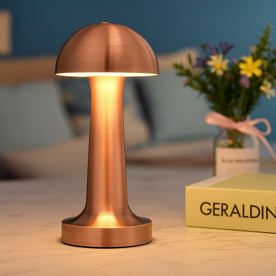 CATA CT-8430 Lizbon Bronz Masa Lambası – Şarjlı, Dokunmatik, 3 Renk Modlu, 1500 mAh Pil – Cafe, Otel ve Ev İçin Dekoratif Aydınlatma