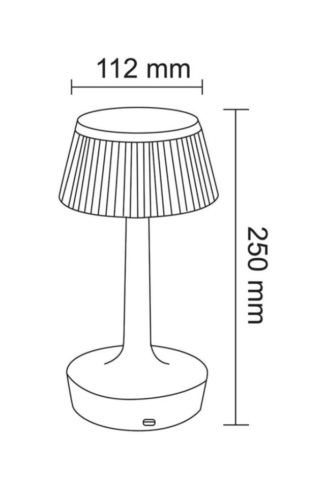 Şarjlı Masa Lambası Dimmerli Dekoratif Abajur Cata Rio Dokunmatik Cafe Lambası 3 Renk Işık Modu