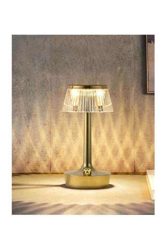 Şarjlı Masa Lambası Dimmerli Dekoratif Abajur Cata Rio Dokunmatik Cafe Lambası 3 Renk Işık Modu