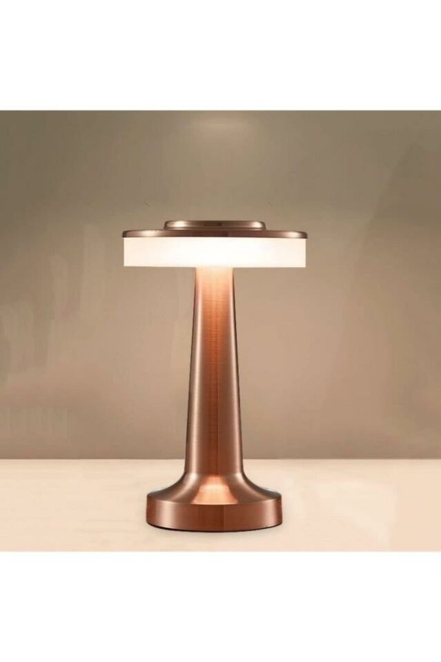 Taşınabilir Şarjlı Masa Lambası Dimmerli Dekoratif Abajur Cata Oslo Dokunmatik Sunum Lambası 3 Işık