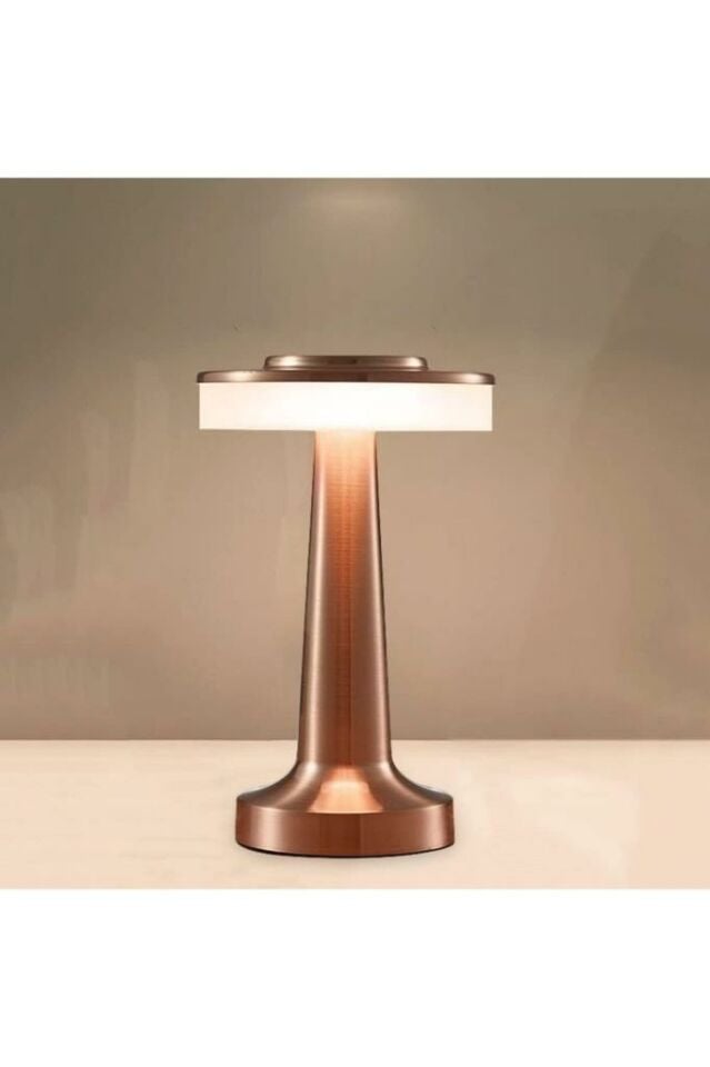 Cata CT-8435 Oslo USB Şarjlı 3 Renk Dokunmatik Masa Lambası – Bronz Metal Gövde