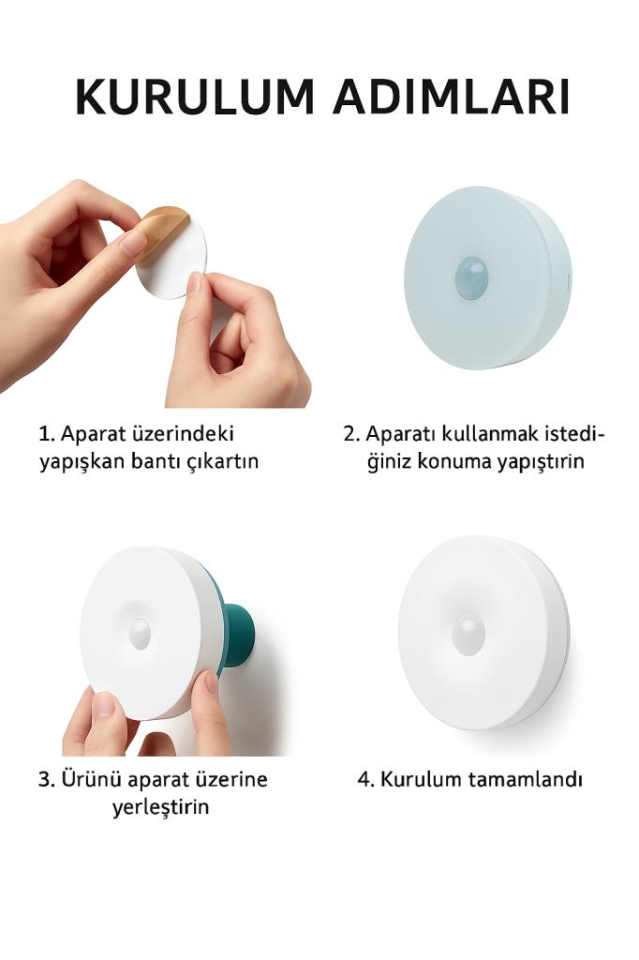 CATA CT-5180 6'lı Set USB Şarjlı Sensörlü LED Gece Lambası 4000K Gün Işığı – Kabin, Dolap ve Koridor Aydınlatması İçin