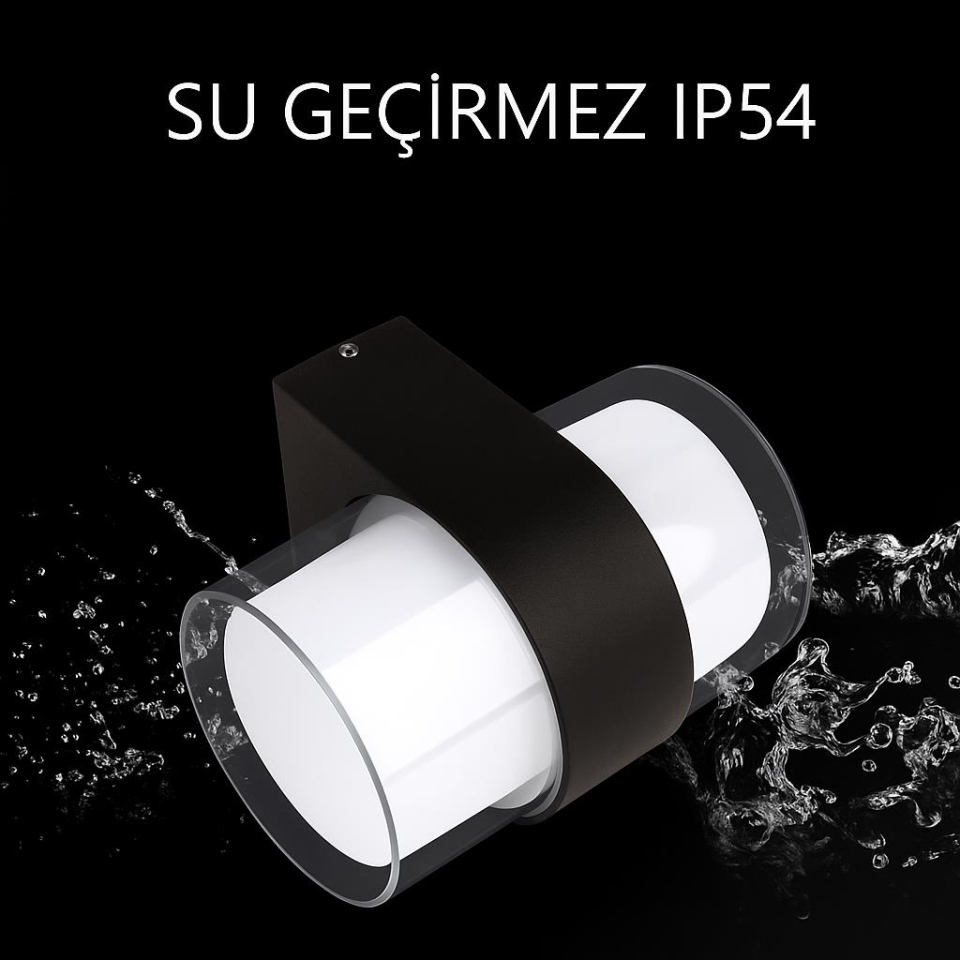 Cata CT-7048 Bora LED Aplik 12W IP54 – Gün Işığı 3200K, İç ve Dış Mekan Duvar Lambası, Suya ve Toza Dayanıklı, Modern Tasarım