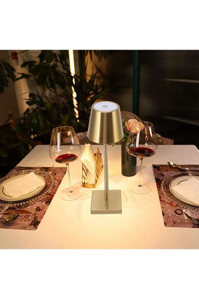 Taşınabilir Şarjlı Masa Lambası Dimmerli Dekoratif Abajur Cata İstanbul Dokunmatik Sunum Lambası