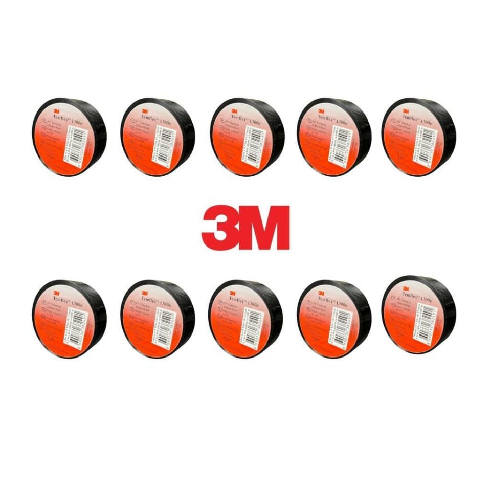 3M Temflex 1300e İzole Elektrik Bantı İzole Bant (10 lu Paket)