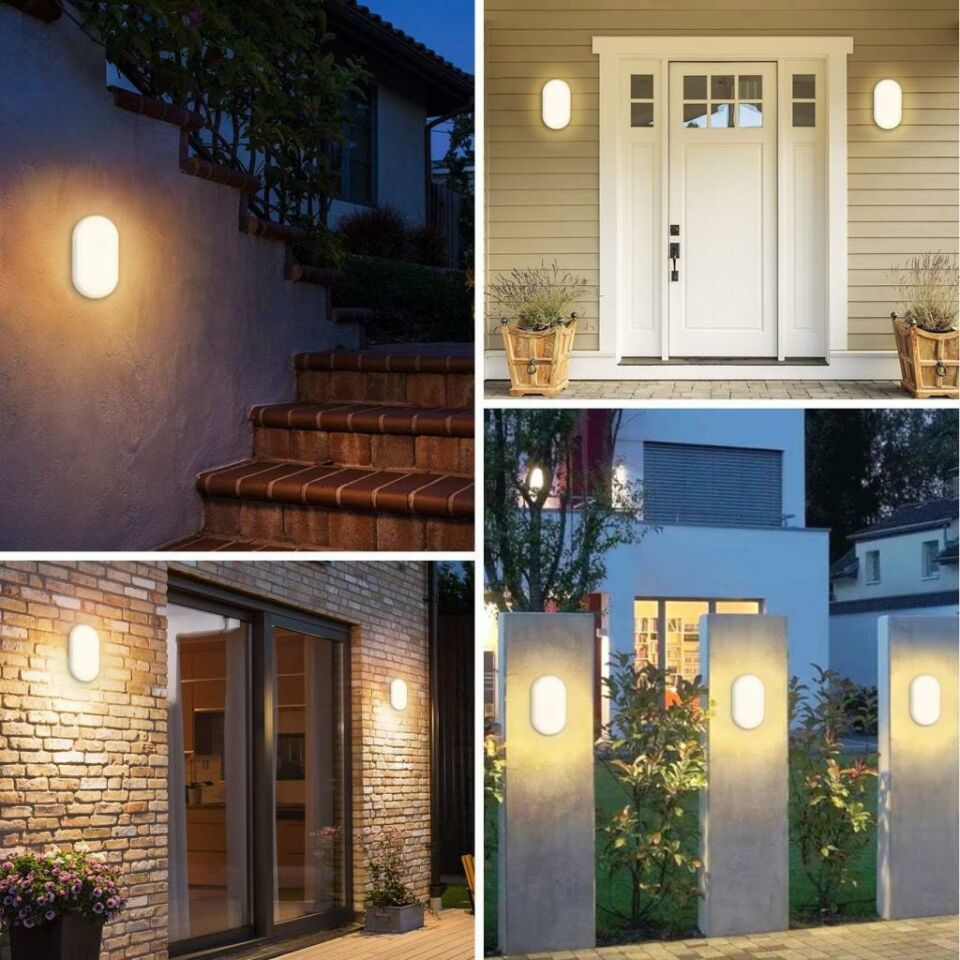 Horoz Aydos 20W Oval Beyaz Led Nem Su Geçirmez Banyo Bahçe Balkon Tavan Duvar Lambası Beyaz Işık