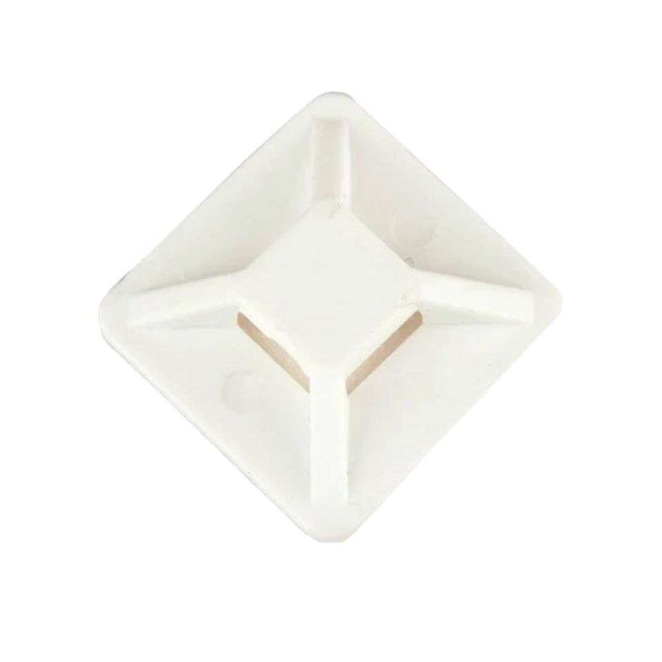 Çetsan Yapışkanlı Kroşe 28x28 mm-100 Adet Kablo Bağı Kroşesi Yapışkanlı