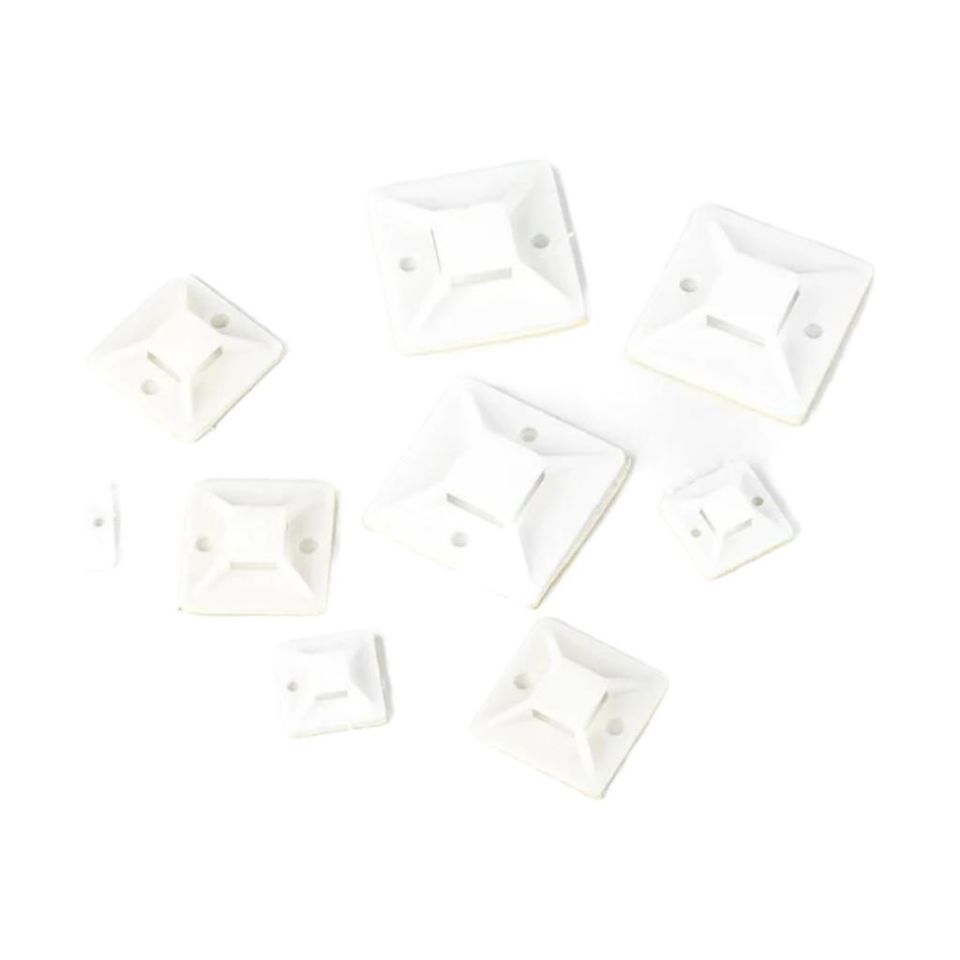 Çetsan Yapışkanlı Kroşe 28x28 mm-100 Adet Kablo Bağı Kroşesi Yapışkanlı