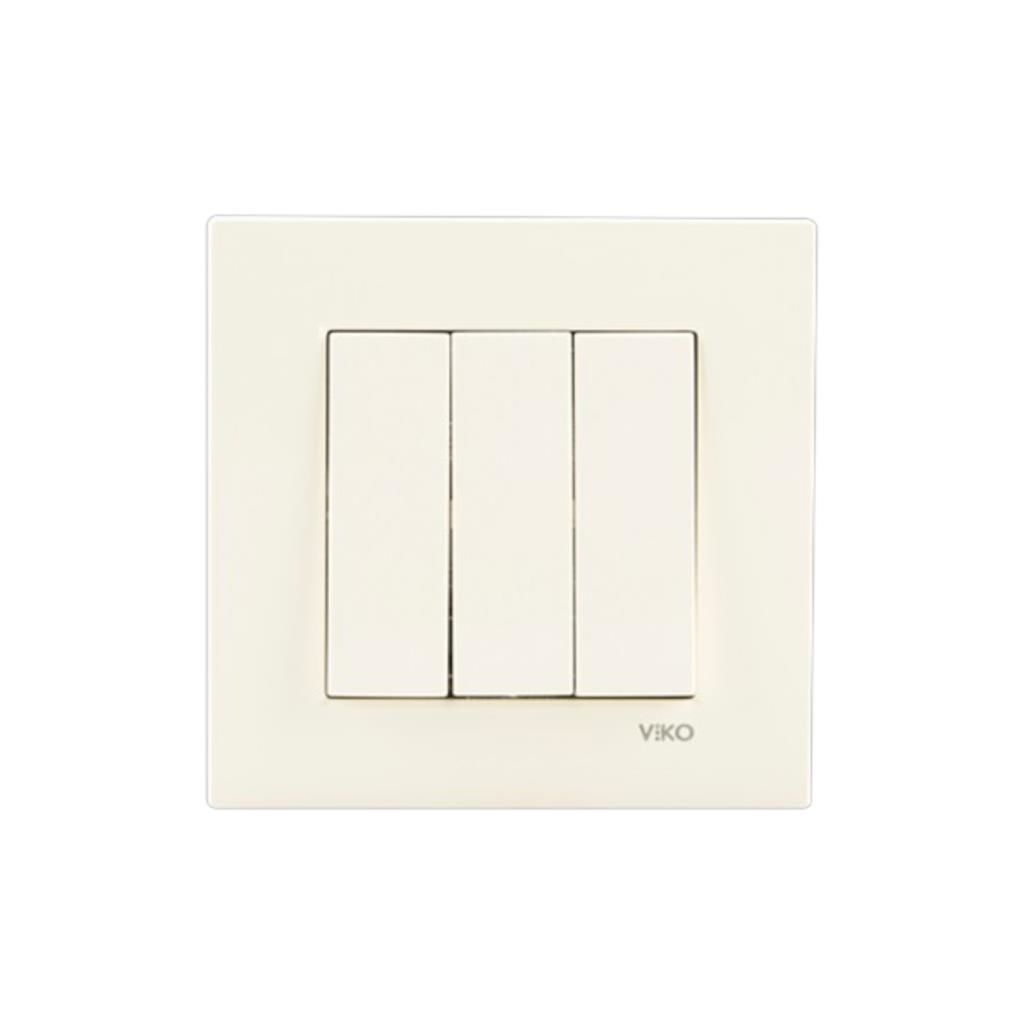 Viko Karre Krem Üçlü Anahtar Çerçeve Dahil