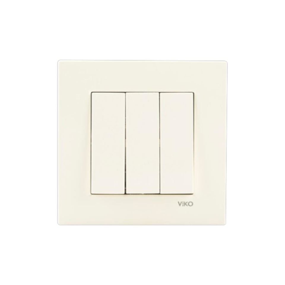 Viko Karre Krem Üçlü Anahtar Çerçeve Dahil