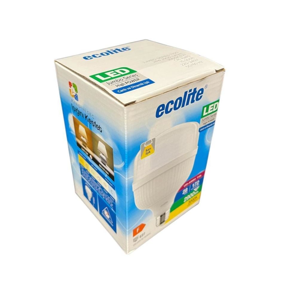 Ecolite 28W (172W) Jumbo LED Ampul 3000K Sarı Işık E27 Duylu