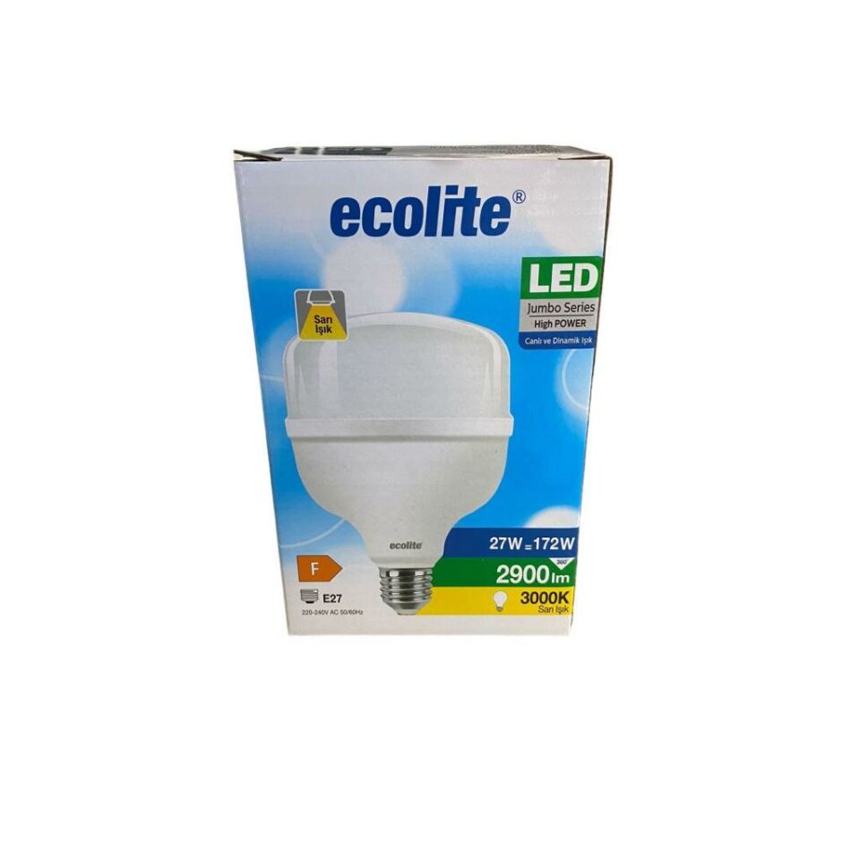Ecolite 27W (172W) Jumbo LED Ampul 3000K Sarı Işık E27 Duylu