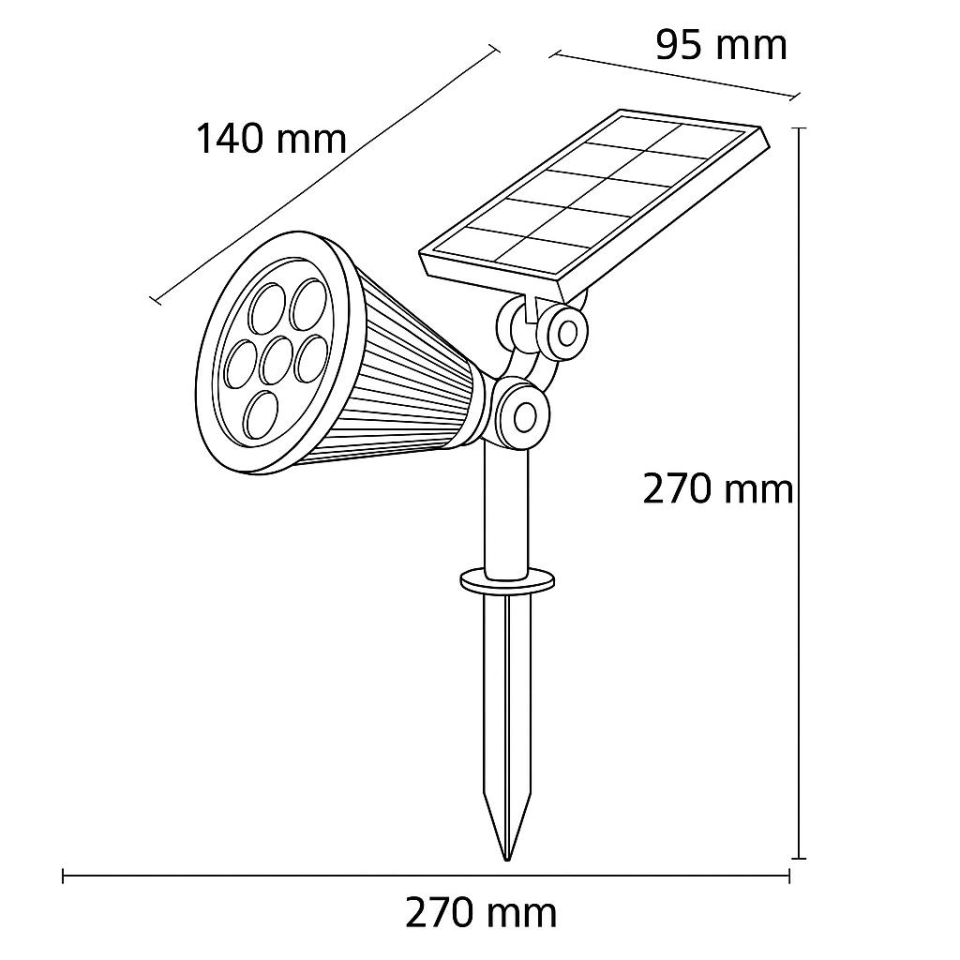 CATA CT-7310G Solar LED Çim Armatürü 7W | Güneş Enerjili, Kazıklı Bahçe Aydınlatması, IP64 Su Geçirmez, Gün Işığı 3200K