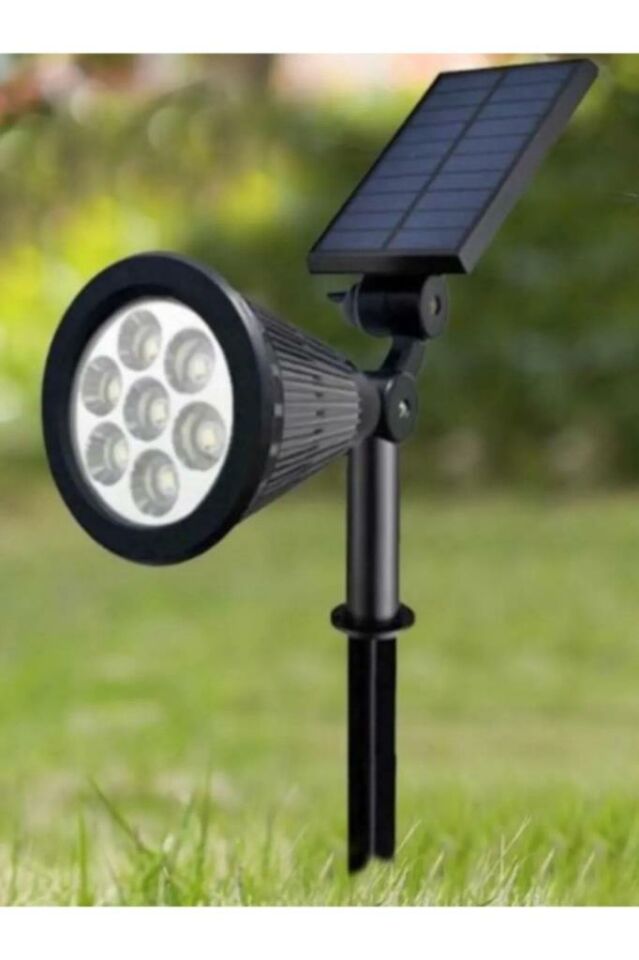 7w 6400K Beyaz Led Işık Güneş Enerjili Kazıklı Çim Lambası Cata Solar Bahçe Armatürü