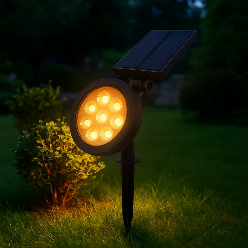 Cata CT-7320 18W Led Solar Kazıklı Çim Armatürü – Güneş Enerjili Amber Renk Bahçe Aydınlatma Lambası, IP65 Su Geçirmez