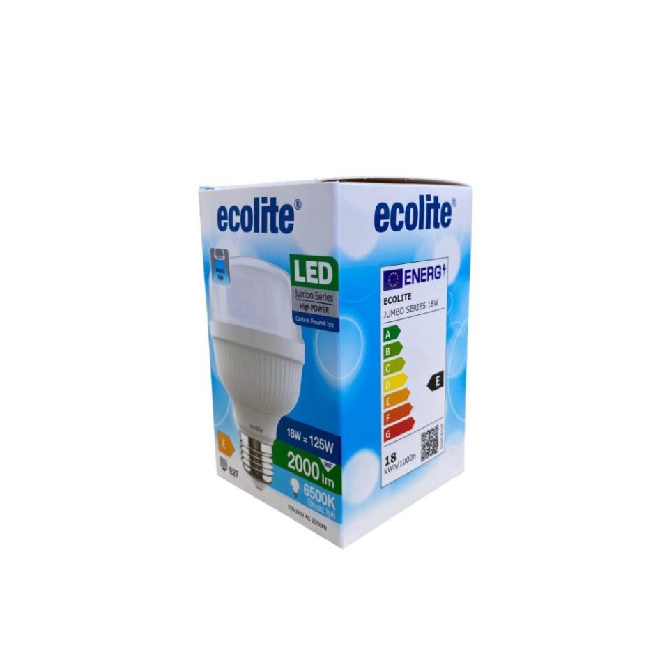 Ecolite 18W (125W) Jumbo LED Ampul 6500K Beyaz Işık E27 Duylu