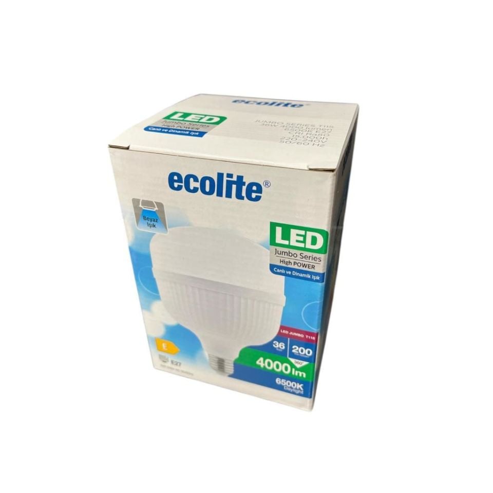 Ecolite 36W (200W) Jumbo LED Ampul 6500K Beyaz Işık E27 Duylu