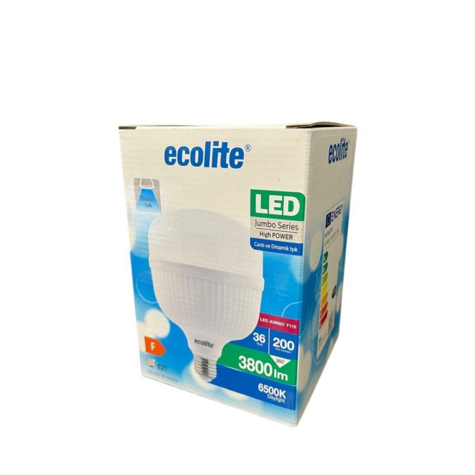 Ecolite 36W (200W) Jumbo LED Ampul 6500K Beyaz Işık E27 Duylu