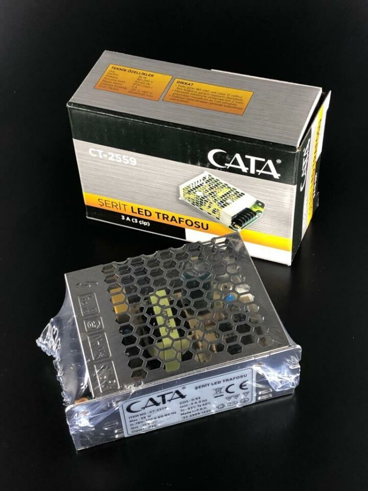 Cata 3 Amper Şerit Led Trafosu 12 Volt 36 Watt CT-2559