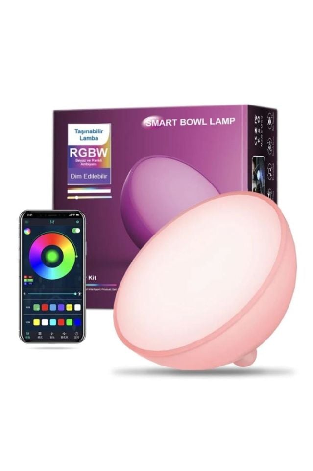 Smart Küre Taşınabilir Ambiyans Işığı Hero Led Bluetooth Bowl Led Lamba Dimmerli Ortam Aydınlatma