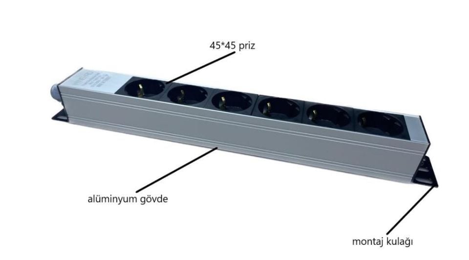 NE-AD 6'lı Kablosuz Grup Priz Aluminyum Gövde 16A 250V 4000W