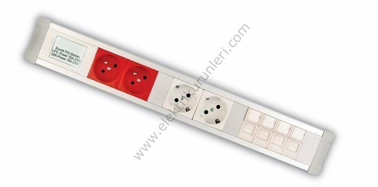 2 Ups + 2 Şebeke + 2 Data Bürotik Ofis Priz 7222