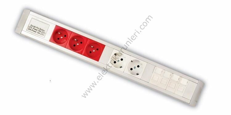 3 Ups + 2 Şebeke + 2 Data Bürotik Ofis Priz 7322