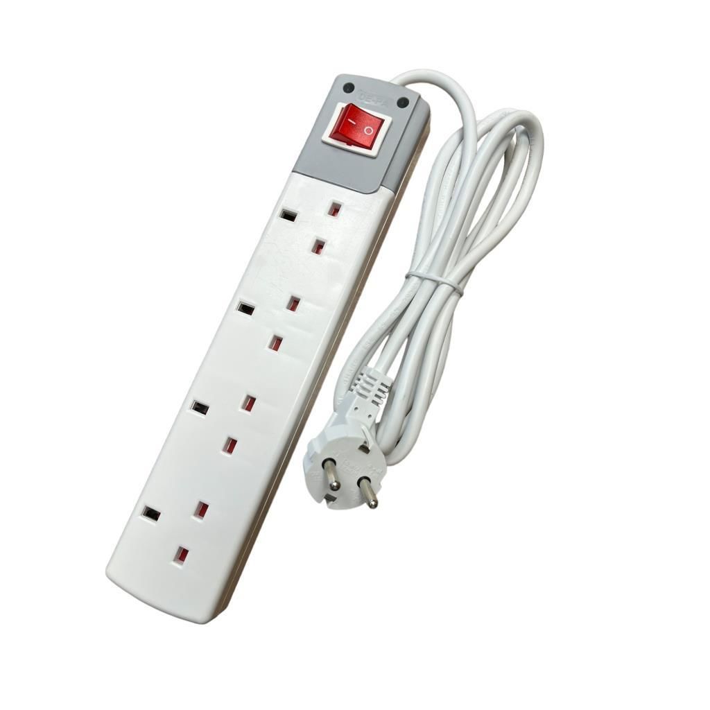 De-pa İngiliz Tipi Grup Priz 4'lü 5 Metre Kablolu Anahtarlı 41405