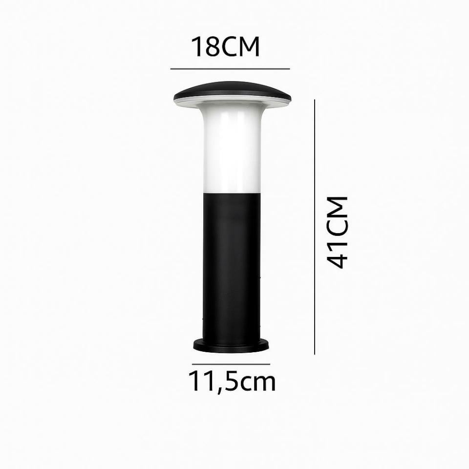 Zita Bahçe Set Üstü Armatür Mantar Uzun 41 cm Siyah | IP54 Koruma Sınıfı | E27 Duylu Değiştirilebilir Ampul Uyumlu