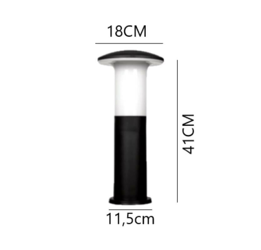 Zita Bahçe Set Üstü Armatür Mantar Uzun 41 CM Siyah IP54 / 238