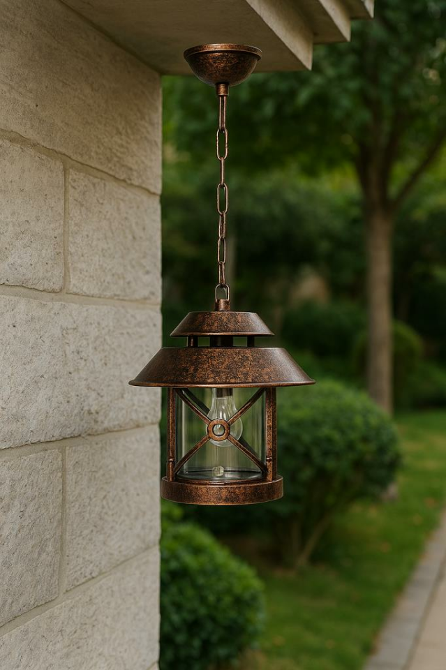 Şanlı Aydınlatma ŞA794 Bahçe Sarkıt Aplik | 56 cm | E27 Duy | ABS Gövde | Polikarbon Cam | Dış Mekan Tavan Aydınlatması