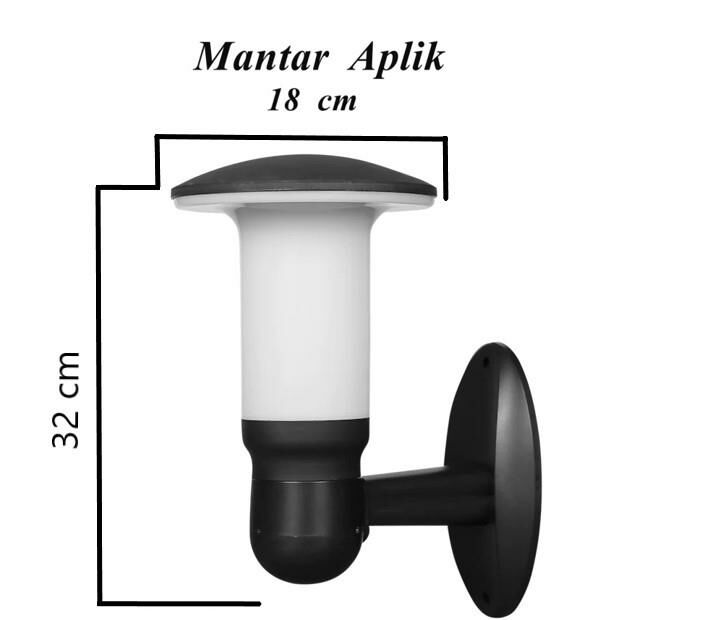 Zita Bahçe Duvar Aplik Mantar Siyah Dış Mekan Aydınlatma IP54