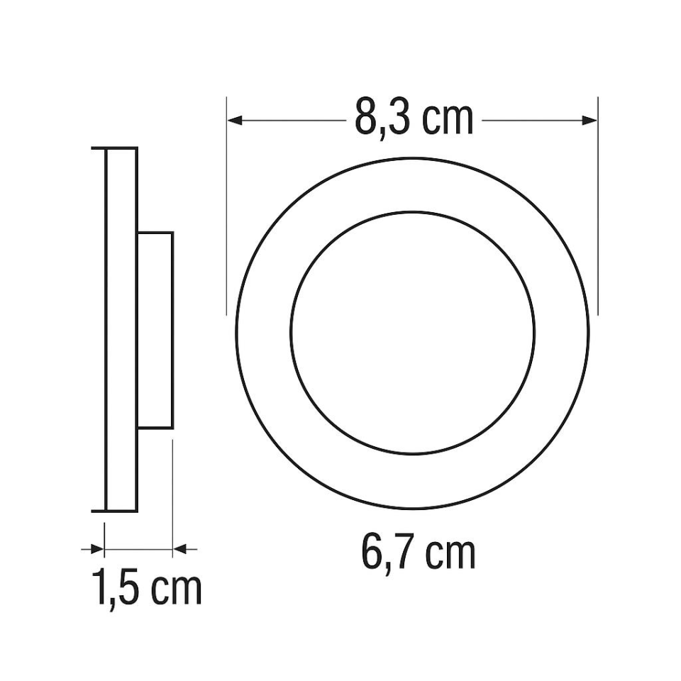 CATA CT-5144 3W Slim LED Panel Spot – 6500K Soğuk Beyaz Işık, Yuvarlak Sıva Altı Aydınlatma