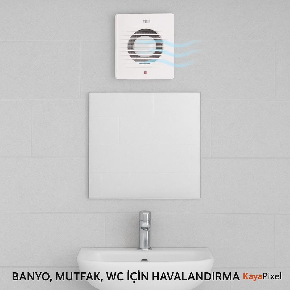 Horoz 12 cm (120’lik) Aspiratör | Banyo, Mutfak, WC Fanı | Sessiz ve Etkili Hava Tahliye Cihazı | Duvar Tipi Havalandırma Fanı