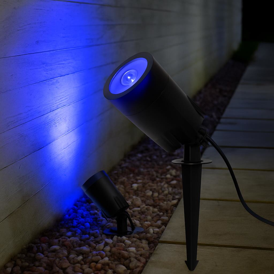 Zita Mavi Işıklı Kazıklı Çim Armatürü – GU10 Ampullü, Değiştirilebilir Bahçe Aydınlatma Lambası, 220V