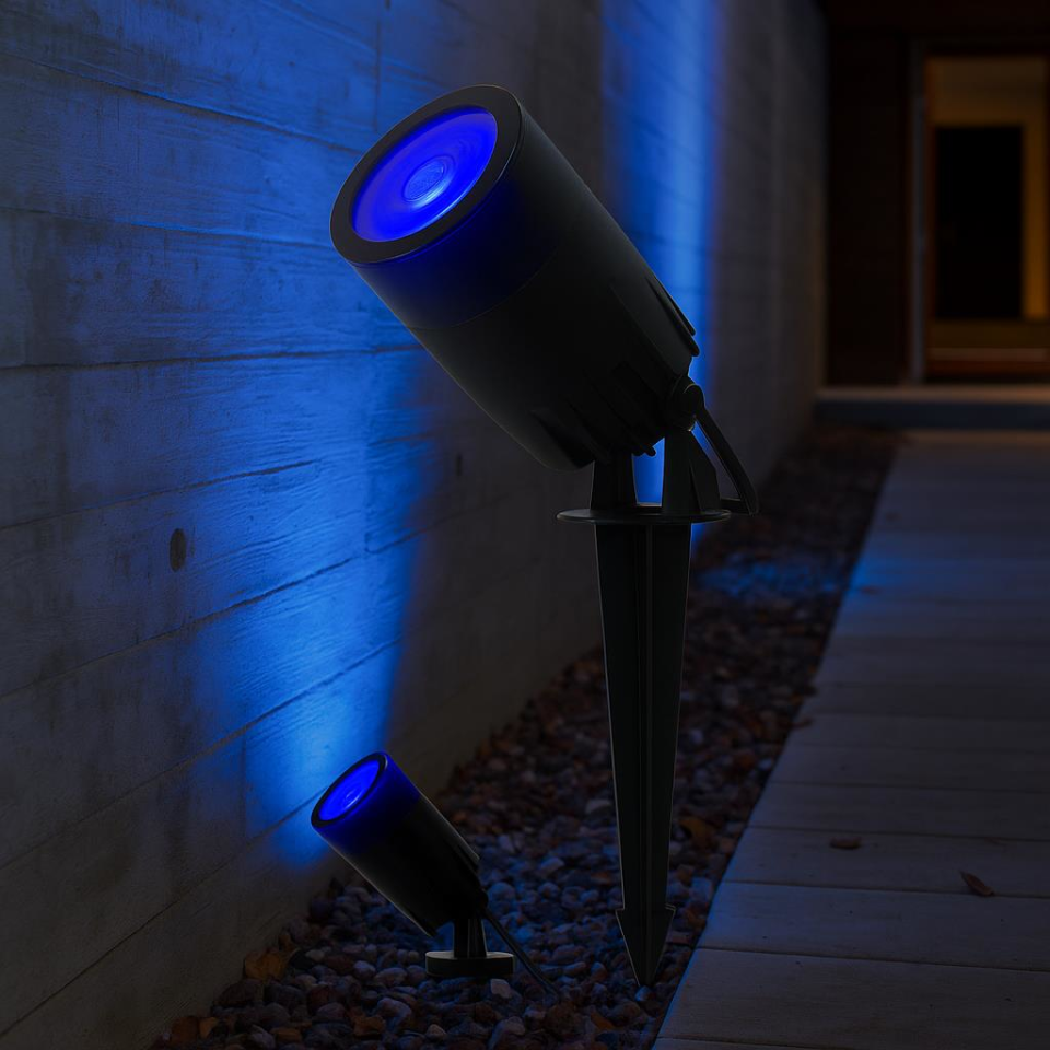 Zita Mavi Işıklı Kazıklı Çim Armatürü – GU10 Ampullü, Değiştirilebilir Bahçe Aydınlatma Lambası, 220V