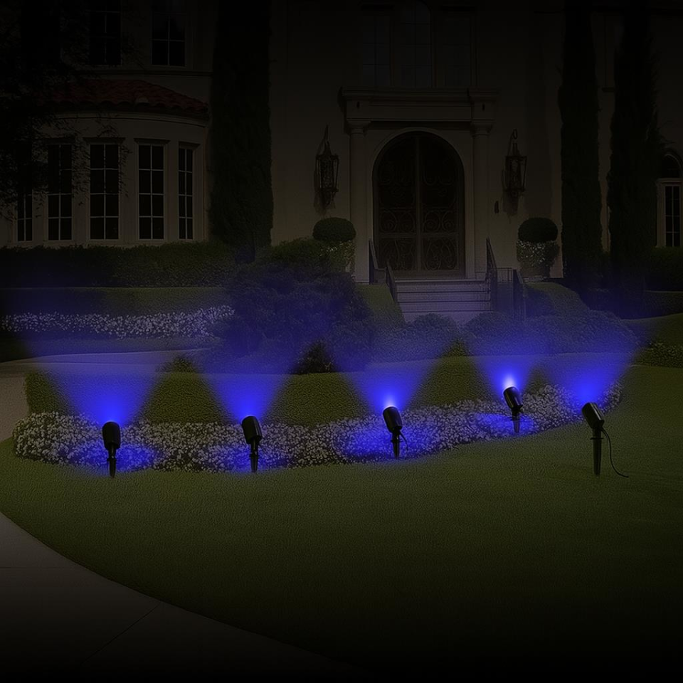 Zita Mavi Işıklı Kazıklı Çim Armatürü – GU10 Ampullü, Değiştirilebilir Bahçe Aydınlatma Lambası, 220V