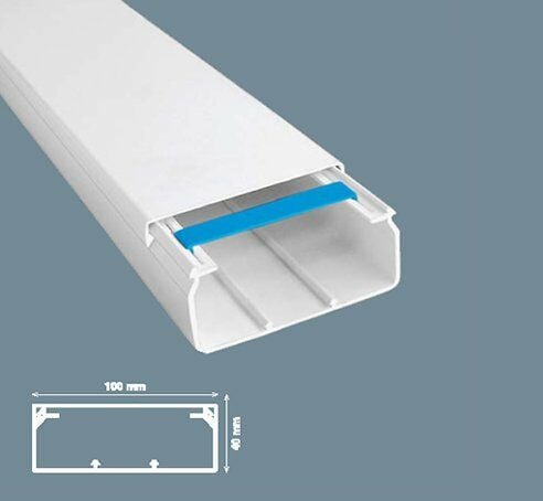 Mutlusan 100x40 Plastik Kablo Kanalı Eko 24 Metre (Priz Seti Takılabilir)