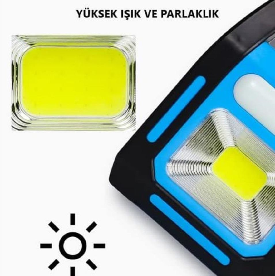 Bitez Led Solar Güneş Enerjili ve Şarjlı El Feneri Işıldak
