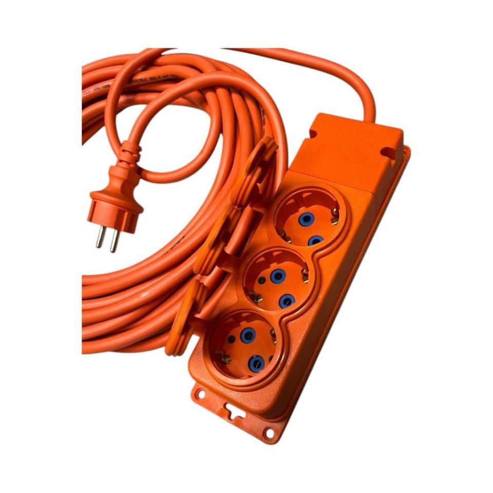 Bylion 3WAY-10325-F 3’lü Uzatma Kablosu – 10 Metre, 3x2.5mm TTR, Dayanıklı ve Güvenli Çoklu Priz