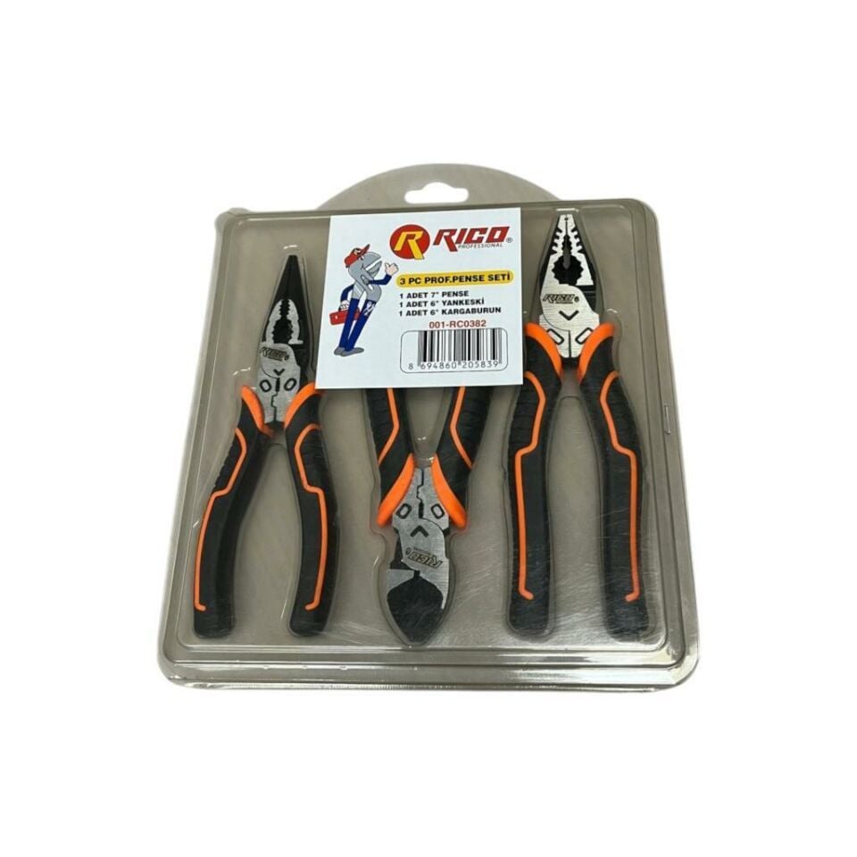 Rico Profesyonel Pense Seti 3 Parça Pense-Yankeski-Kargaburun