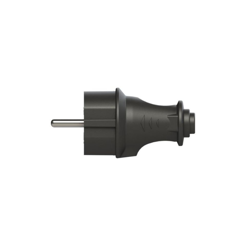 Ne-Ad 1010-S Topraklı Erkek Fiş – 16A 250V Siyah Düz Model, 2P+N Bağlantı, Sarı Kontaklı