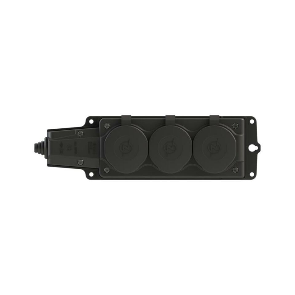 Ne-Ad 4103 Kauçuk Üçlü Grup Priz – 16A, 220-250V, Darbeye Dayanıklı, Yerli Üretim