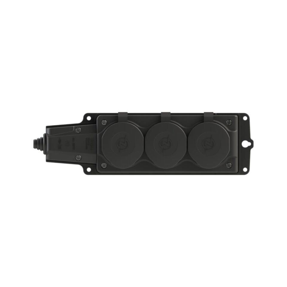 Ne-Ad 4103 Kauçuk Üçlü Grup Priz – 16A, 220-250V, Darbeye Dayanıklı, Yerli Üretim