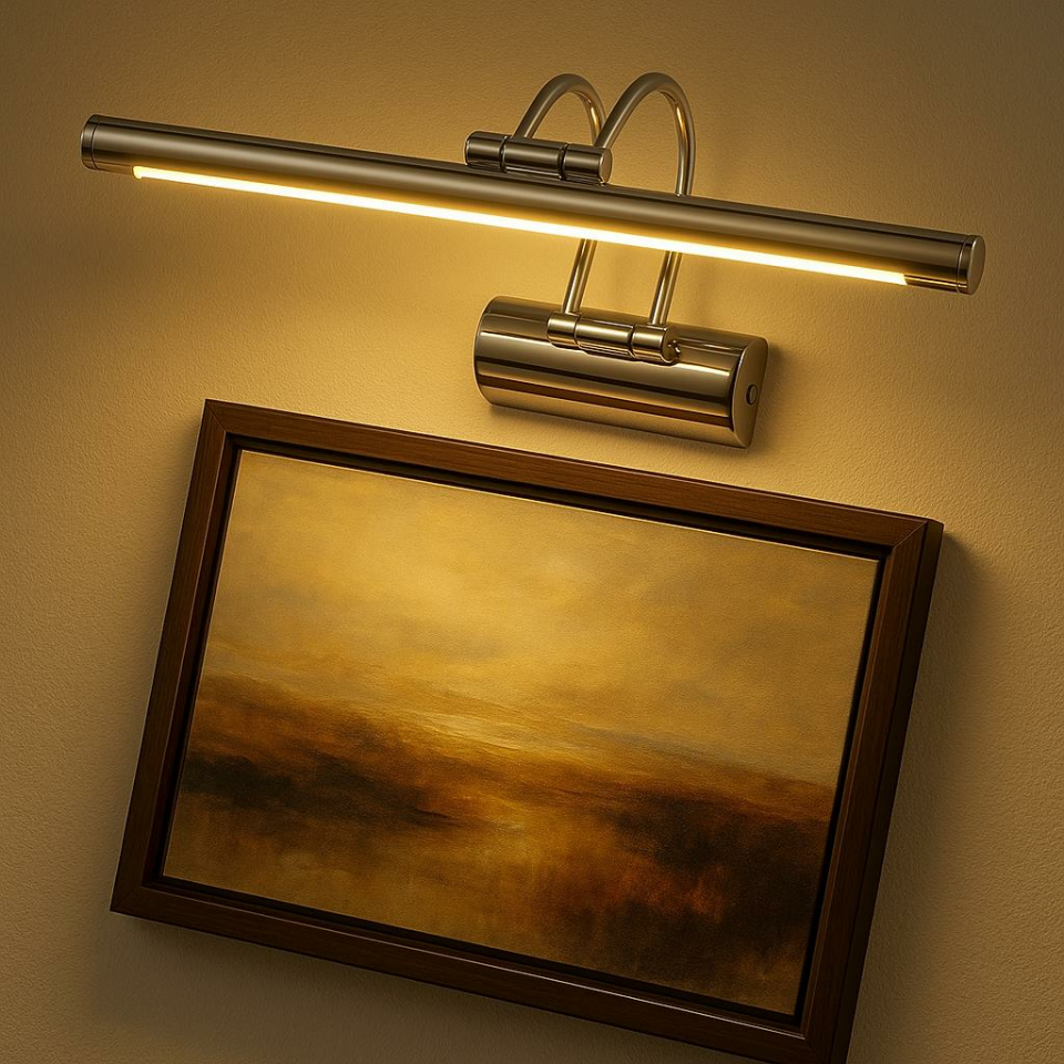 SekaTech 35cm Flüt Aplik – Krom Kasa, 6W 3200K Gün Işığı LED Ayna Üstü Banyo ve Tablo Aydınlatma Lambası