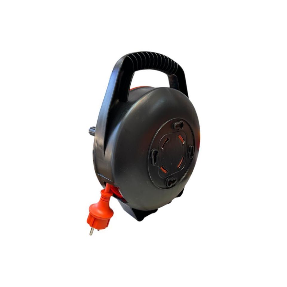 Seyyar Kablo Makarası – 10 Metre, 4 Prizli, IP44 Kapaklı, 230V 16A, 1000W – Taşınabilir Çanta Tipi Uzatma Kablosu (3x1.5mm² CCA) 10315-F Bylion