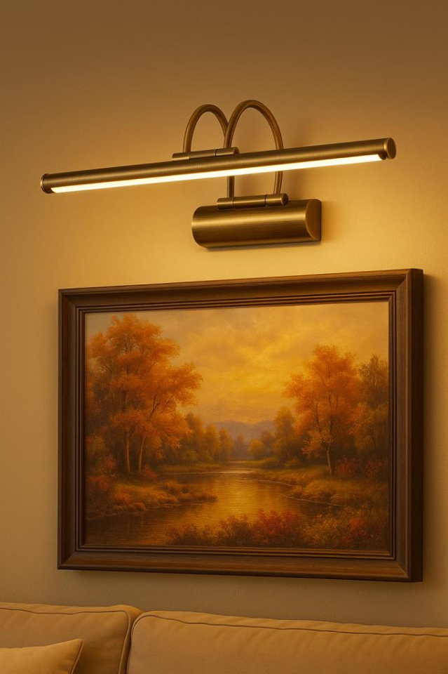 SekaTech 35cm Flüt Aplik – Eskitme Kasa, 6W 3200K Gün Işığı LED Ayna Üstü Banyo ve Tablo Aydınlatma Lambası