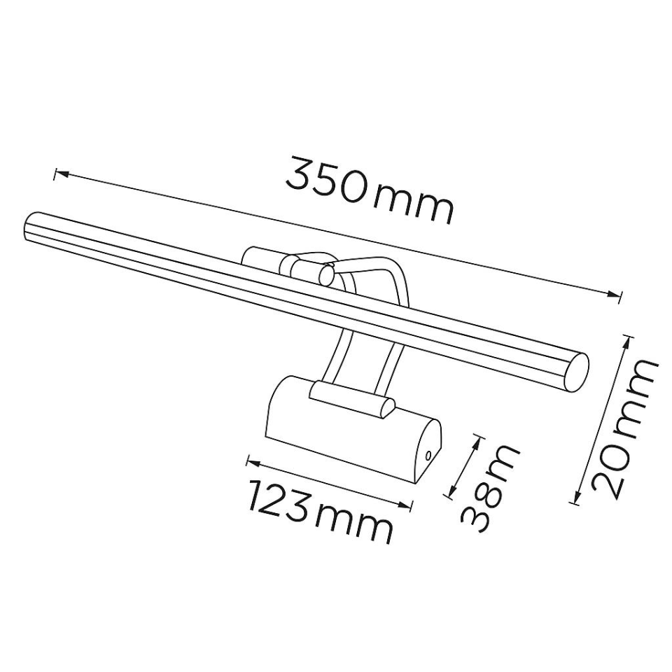 SekaTech 35cm Flüt Aplik – Eskitme Kasa, 6W 3200K Gün Işığı LED Ayna Üstü Banyo ve Tablo Aydınlatma Lambası