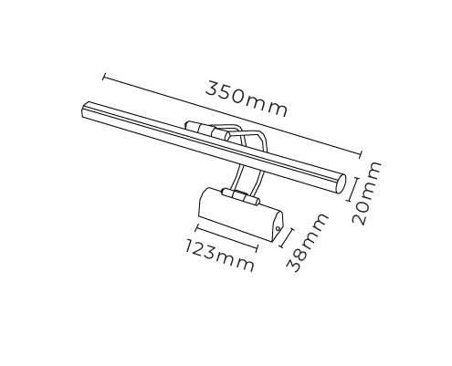 Flüt Aplik Eskitme Kasa Gün Işığı Resim,Tablo,Ayna Üstü Banyo 35cm Ledli Aplik